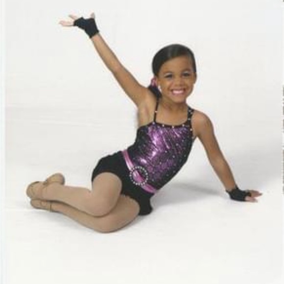 Child small purple and black fringe bottom costume - Picture 1 of 5